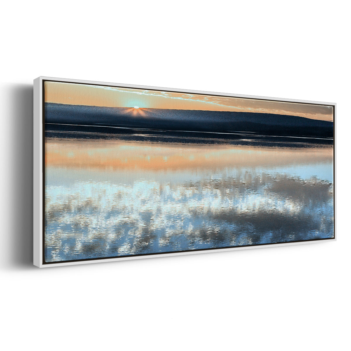 Serene Sunrise - Floater Framed Canvas Print