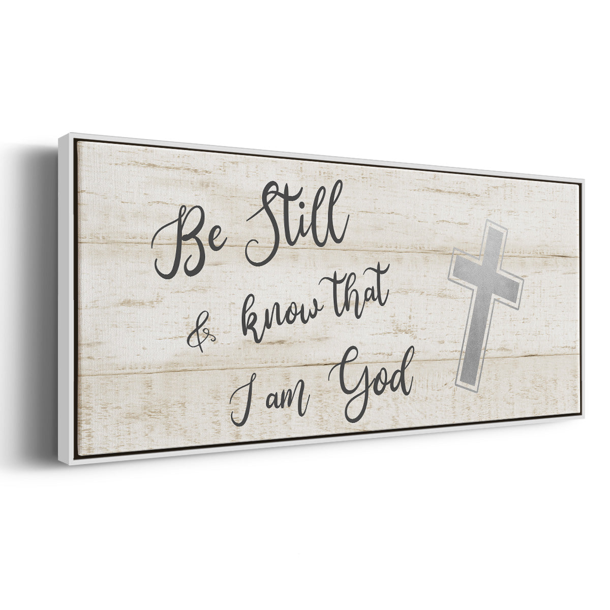 Be Still Cross - Floater Framed Canvas Print