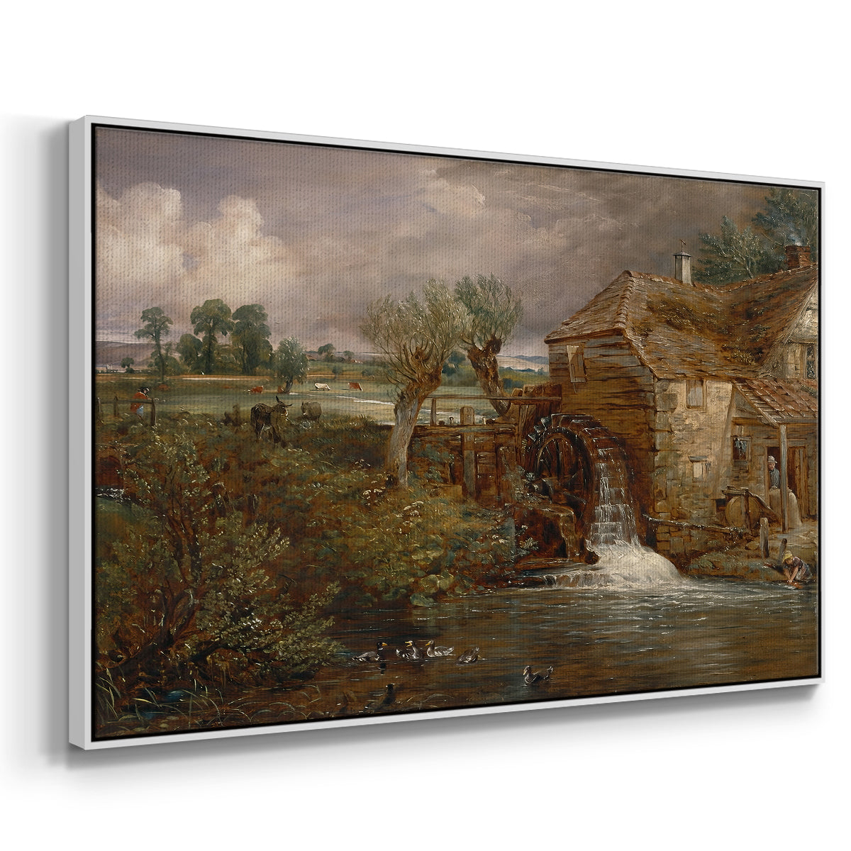 Parham Mill, Gillingham, 1826 - Floater Framed Canvas Print