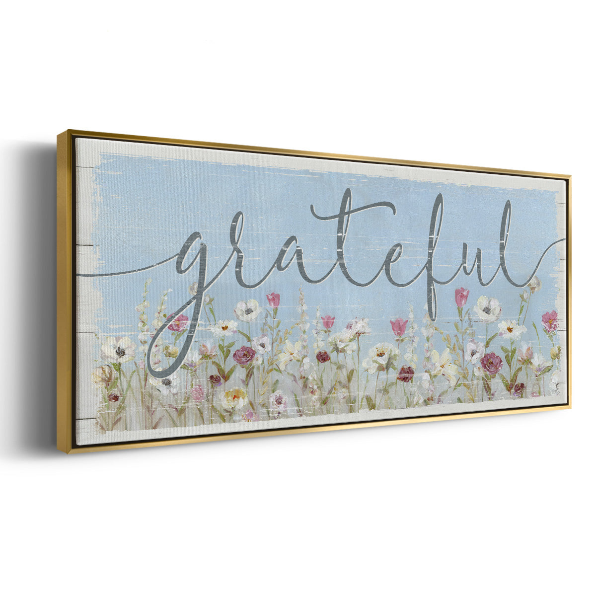 Bloomin Around Grateful - Floater Framed Canvas Print