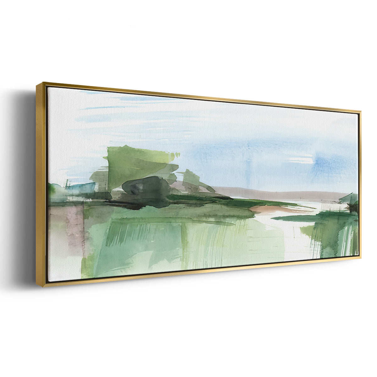 Abstract Wetland IV - Floater Framed Canvas Print