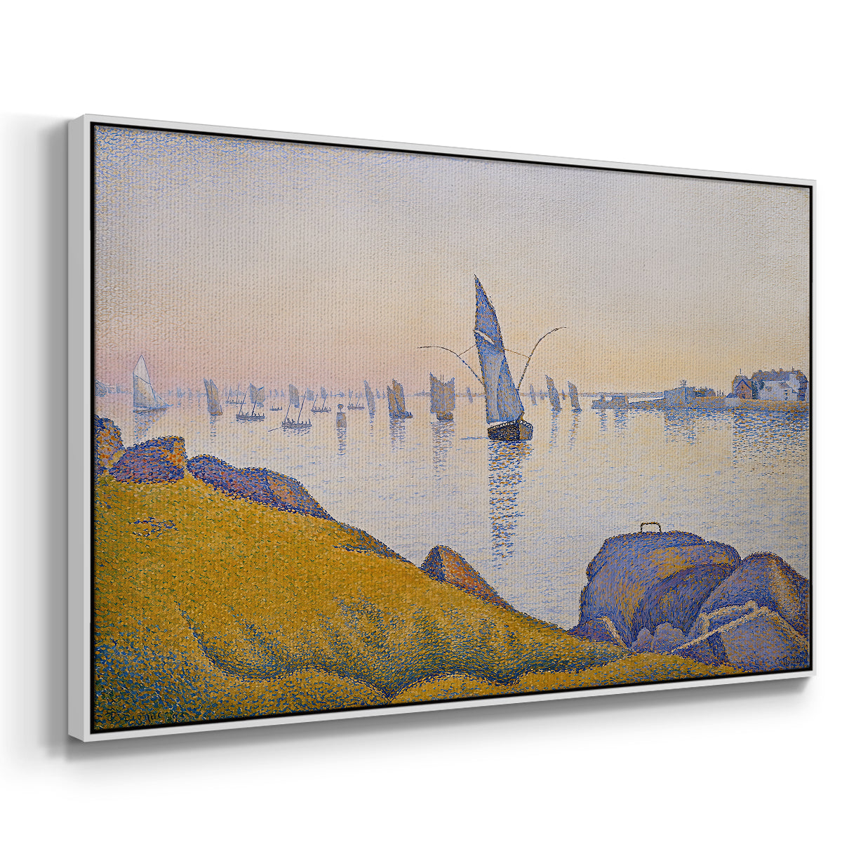 Evening Calm, Concarneau, Opus 220, 1891 - Floater Framed Canvas Print