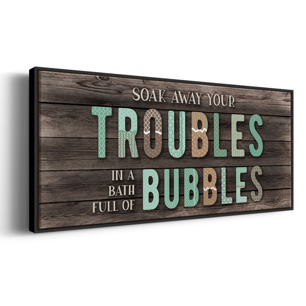 Troubles Bubbles - Floater Framed Canvas Print