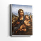 Side view of a canvas art print of a refined image with subtle interaction and smooth tones, showing gallery-wrapped depth.