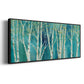 Birch on Blue - Floater Framed Canvas Print