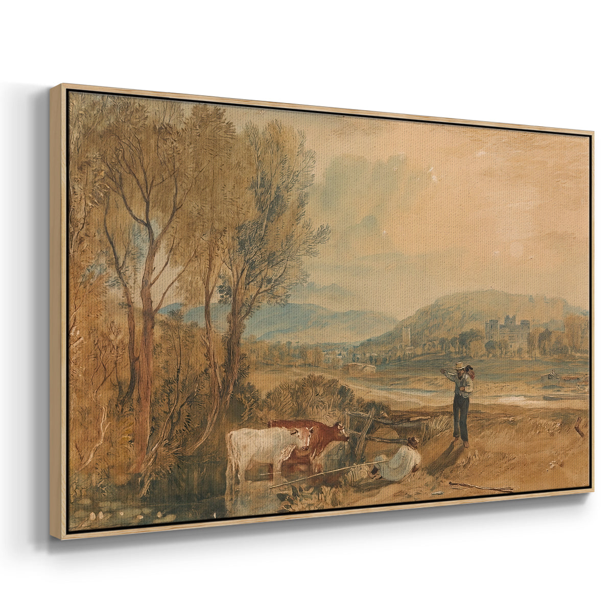 Lulworth Castle, Dorset, c. 1820 - Floater Framed Canvas Print