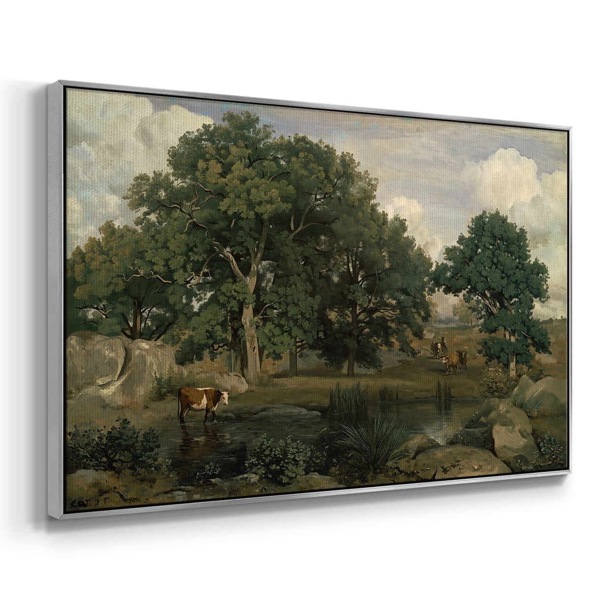 Forest of Fontainebleau, 1846 - Floater Framed Canvas Print