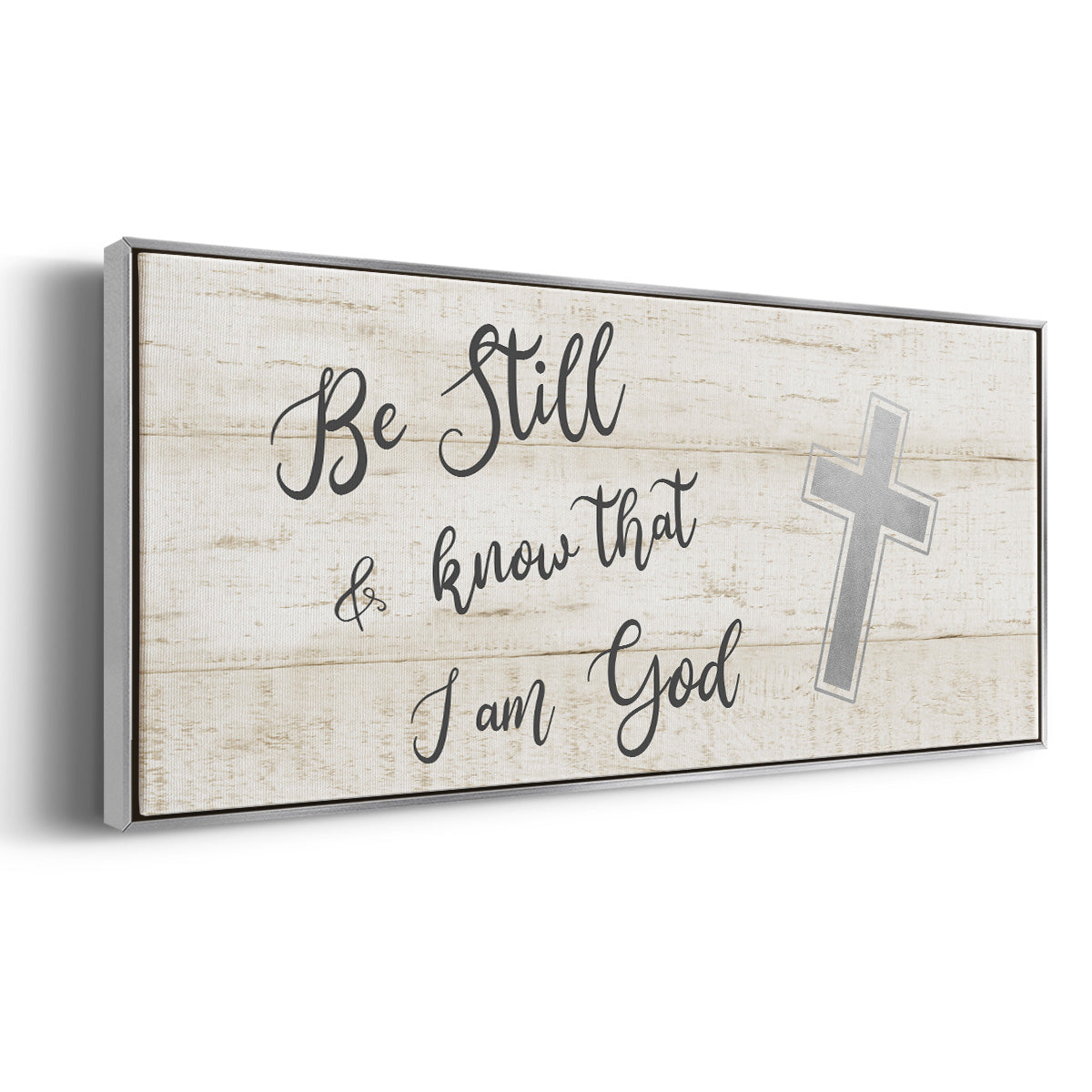 Be Still Cross - Floater Framed Canvas Print
