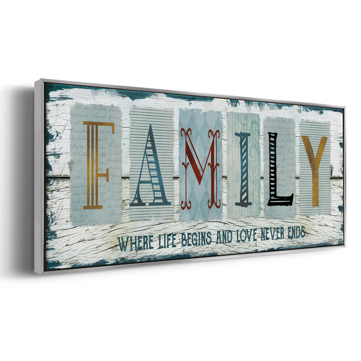 Family Where Life - Floater Framed Canvas Print