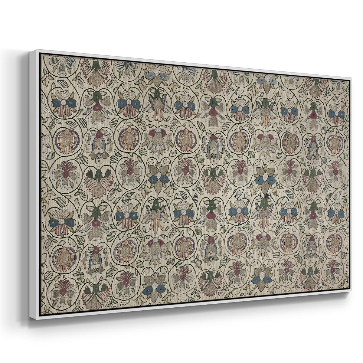 Long Cushion Cover (Printed Textile), c. 1600 - Floater Framed Canvas Print