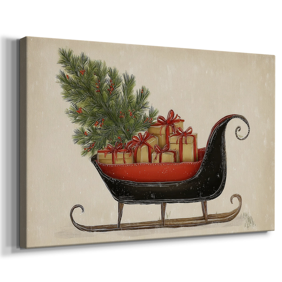 Tinsel-Gold Fir Chapel - Canvas Art Print