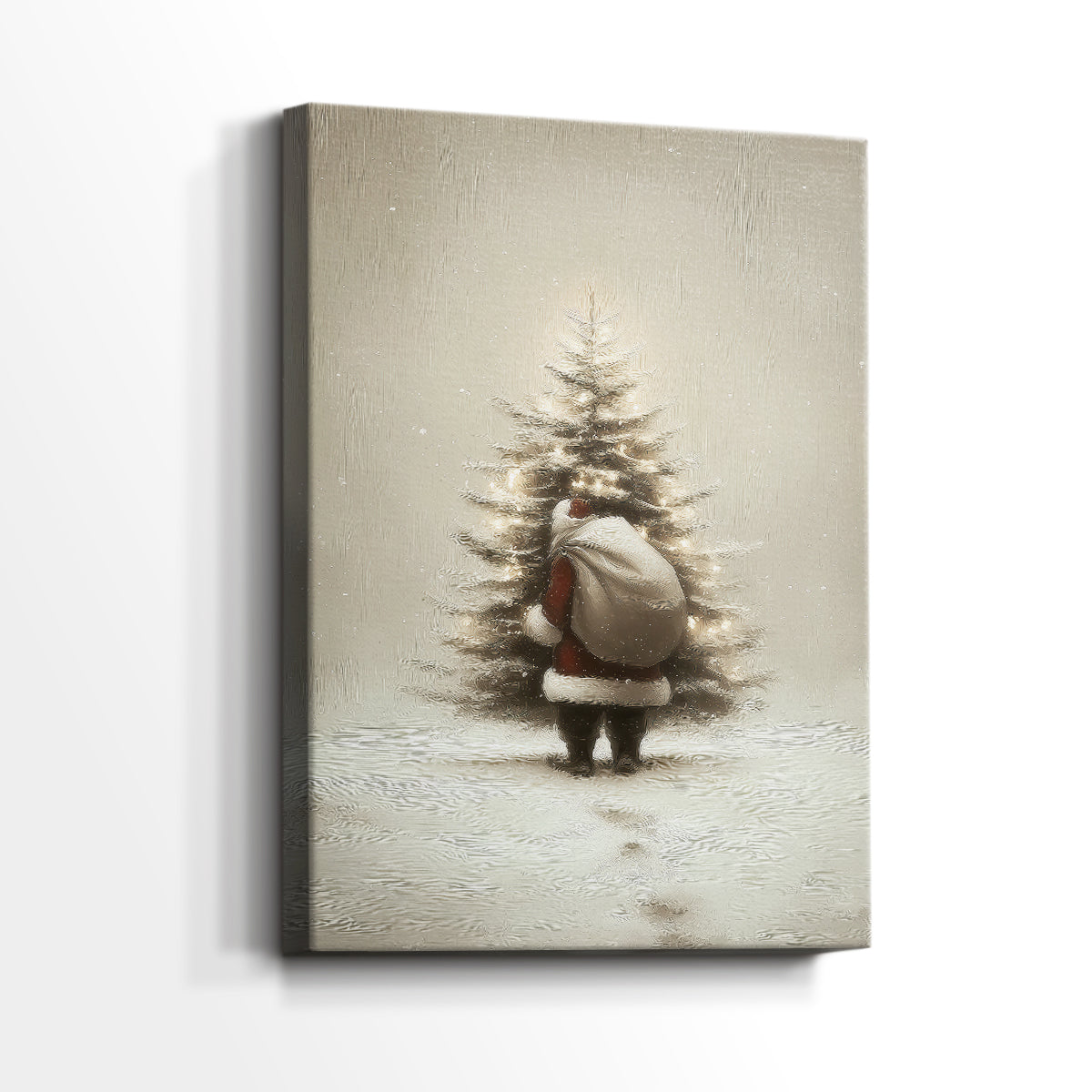 Night of Tinsel-Gold Snow - Canvas Art Print