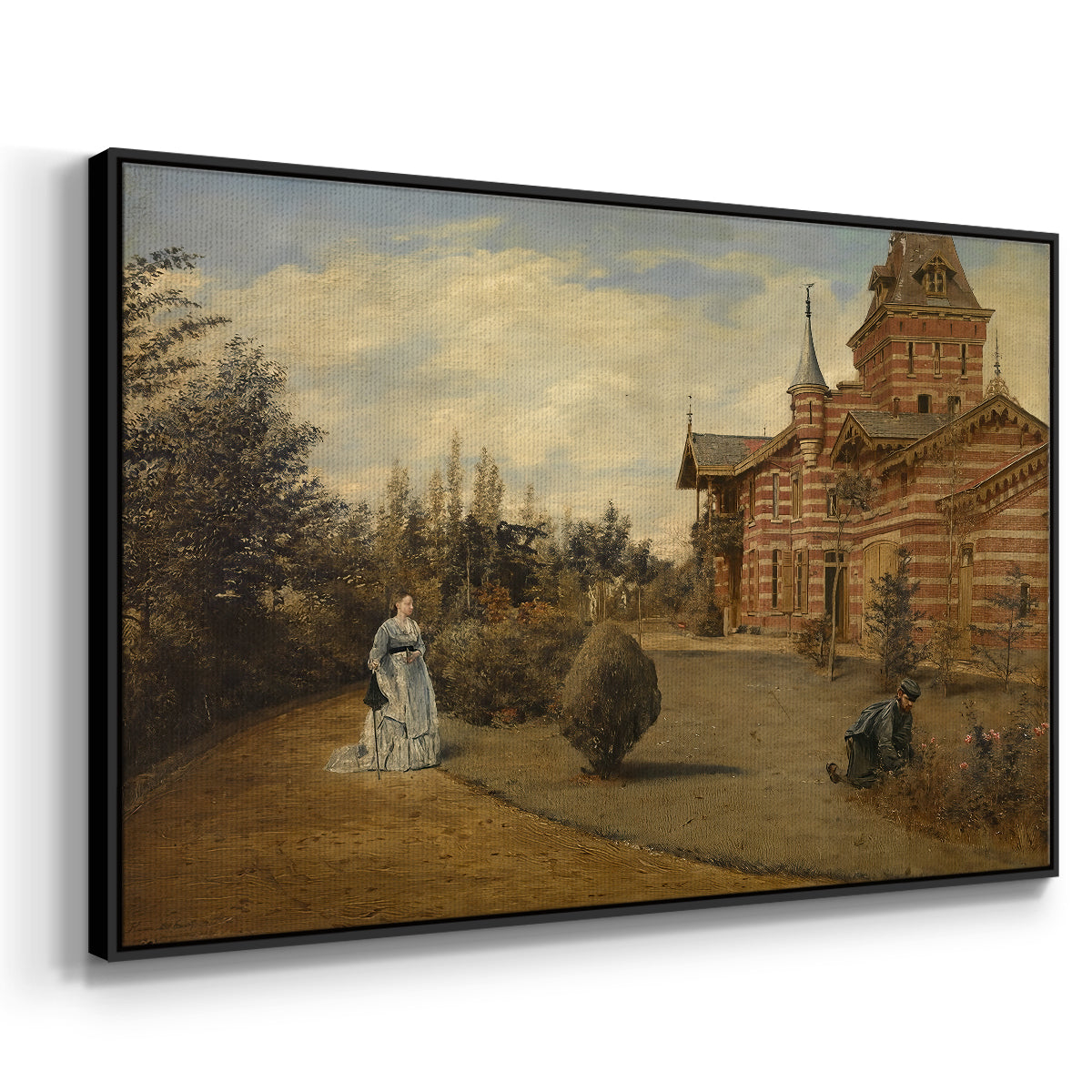 The Country House of Gustave Coûteaux, 1871 - Floater Framed Canvas Print