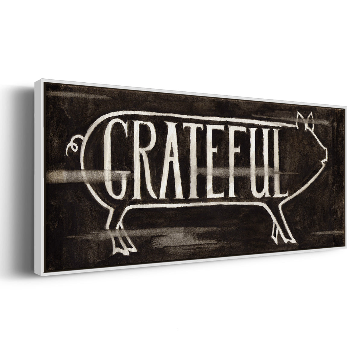 Grateful Pig - Floater Framed Canvas Print