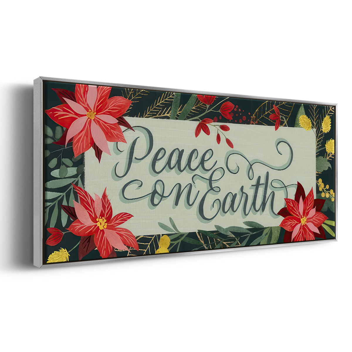 Bright Christmas Night Collection D - Floater Framed Canvas Print