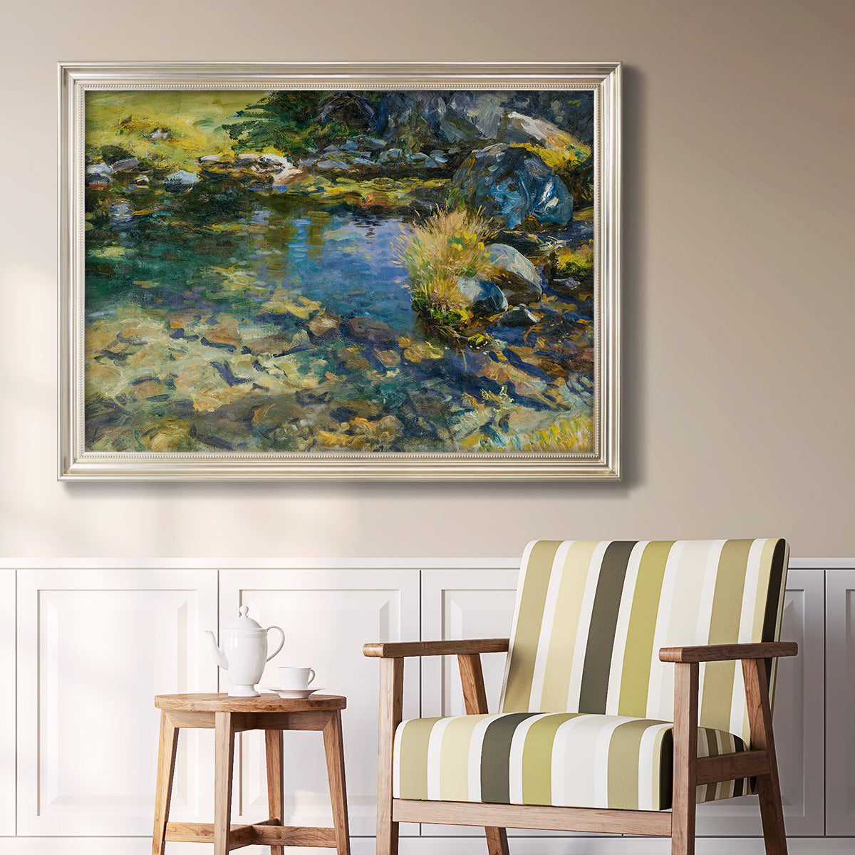 Alpine Pool - Ornate Framed Canvas Print