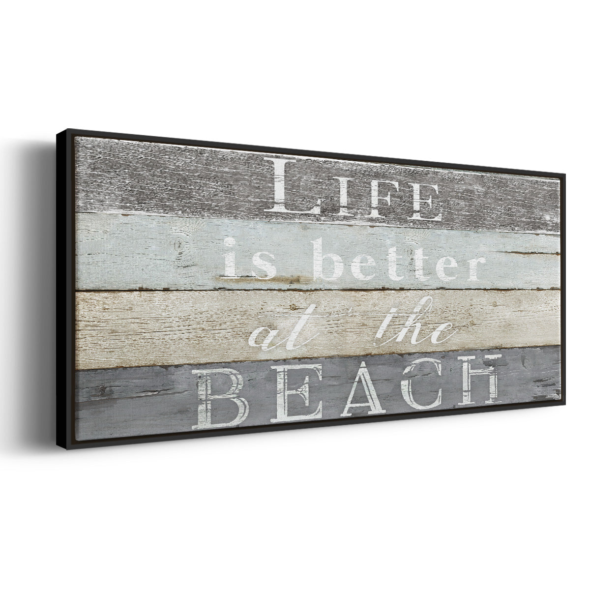 Life Better Beach - Floater Framed Canvas Print