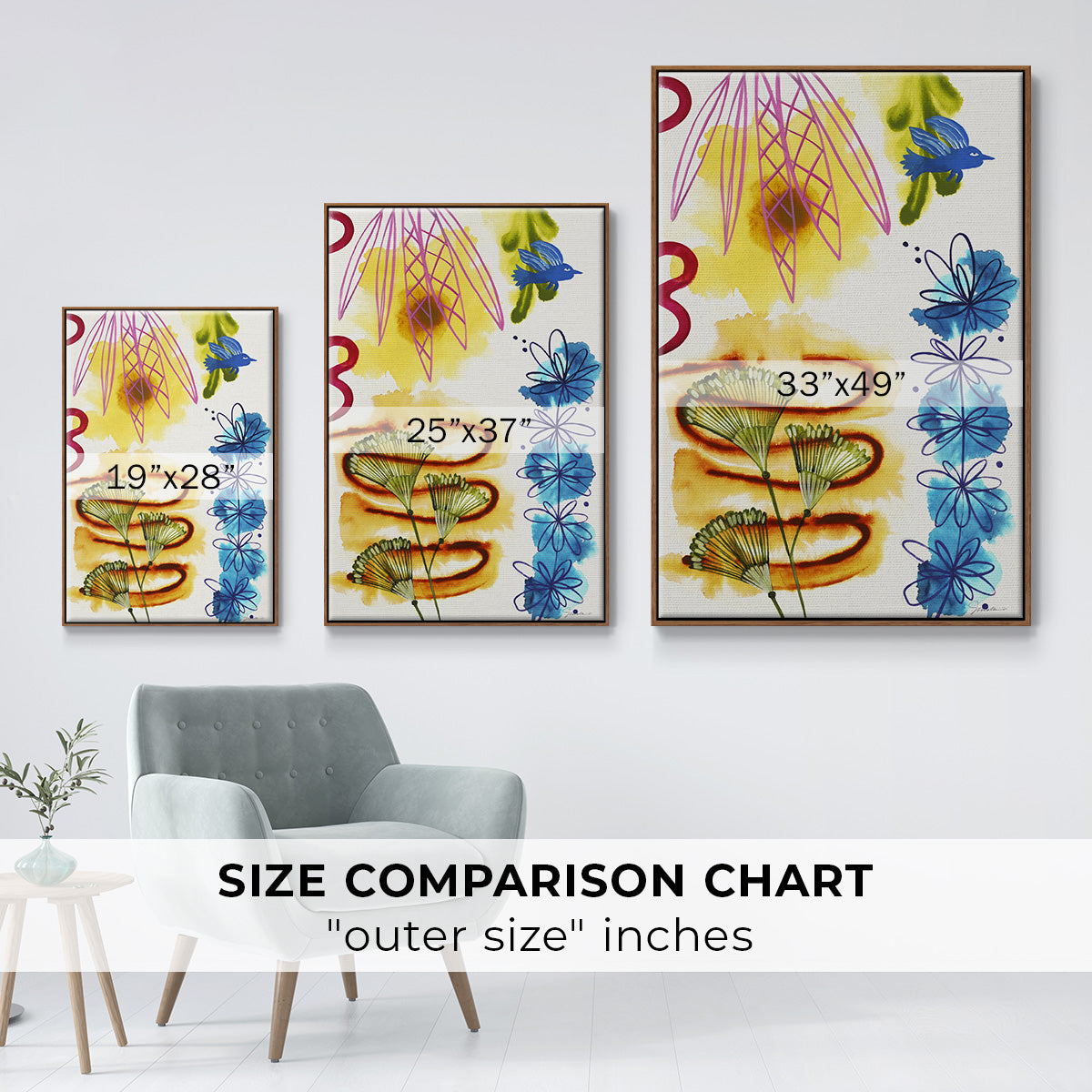 Flower Power II - Floater Framed Canvas Print