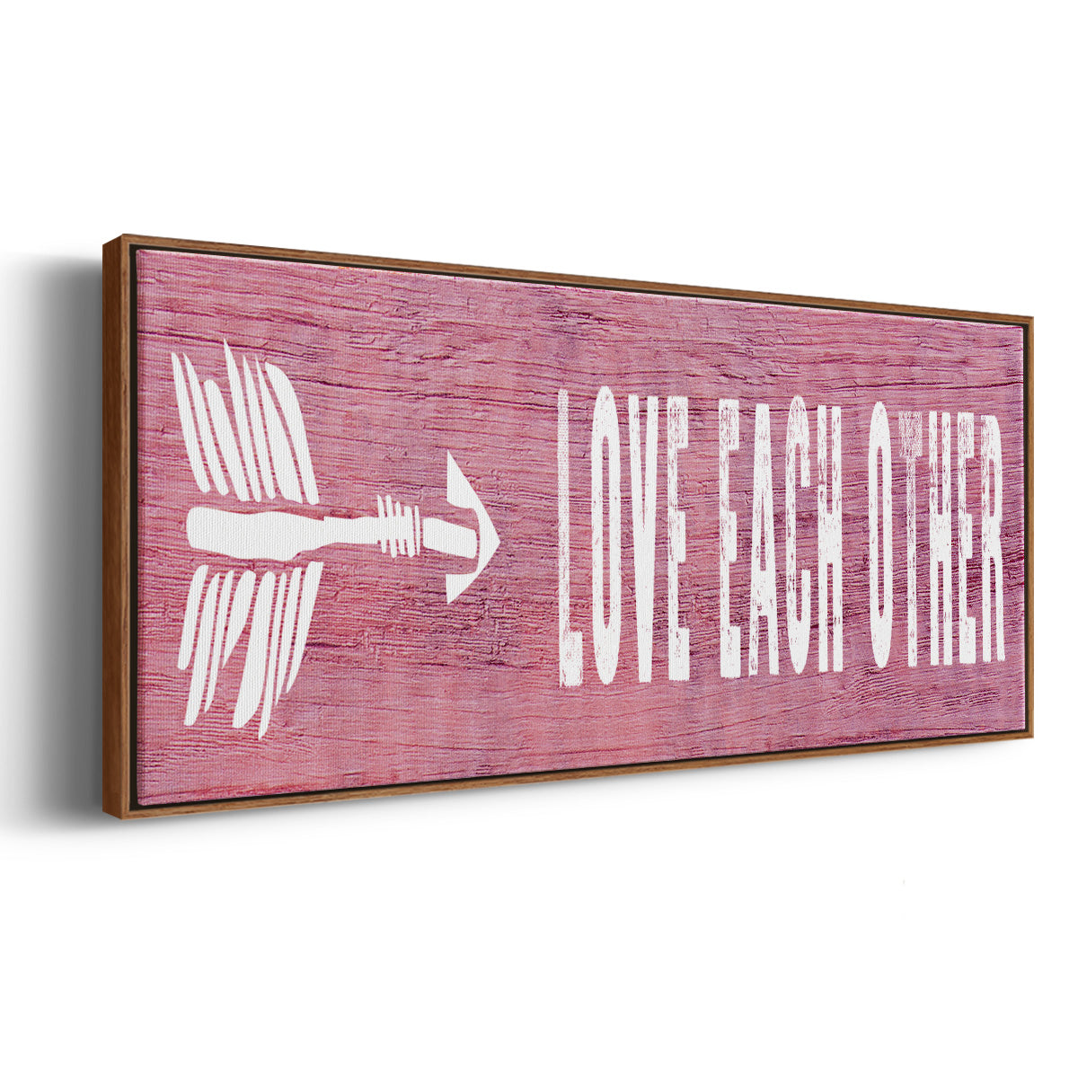 Love Each Other - Floater Framed Canvas Print