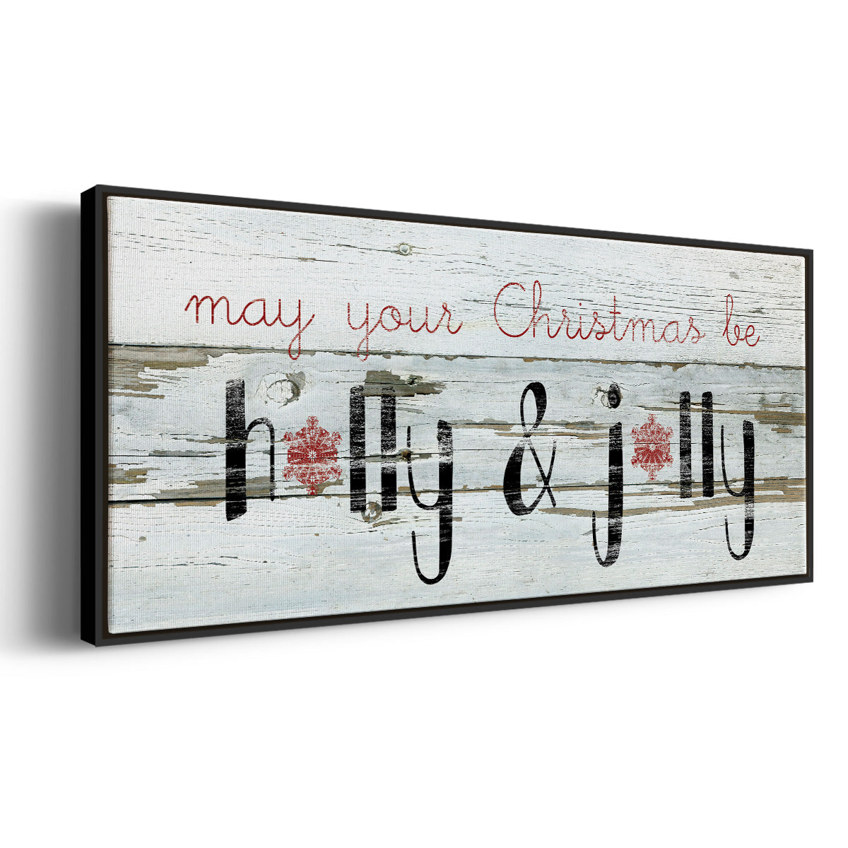 Holly & Jolly - Floater Framed Canvas Print