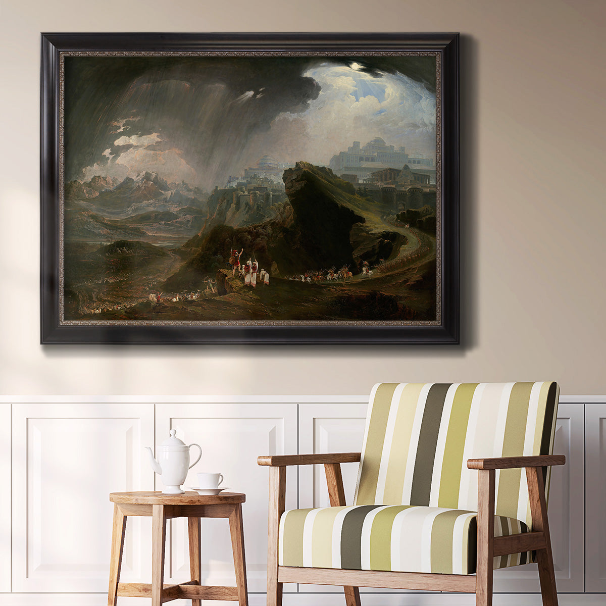 Joshua Commanding the Sun to Stand Still upon Gibeon - Ornate Framed Canvas Print