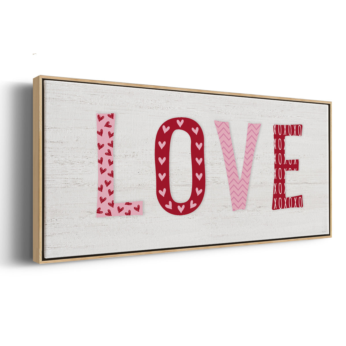 Patterned Love - Floater Framed Canvas Print