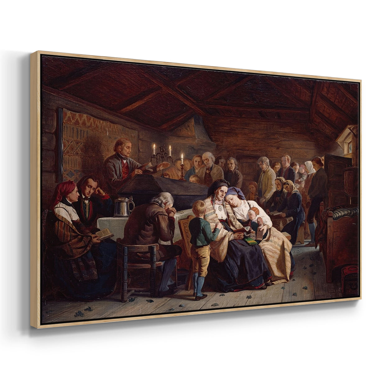 Funeral Feast, 1854 - Floater Framed Canvas Print