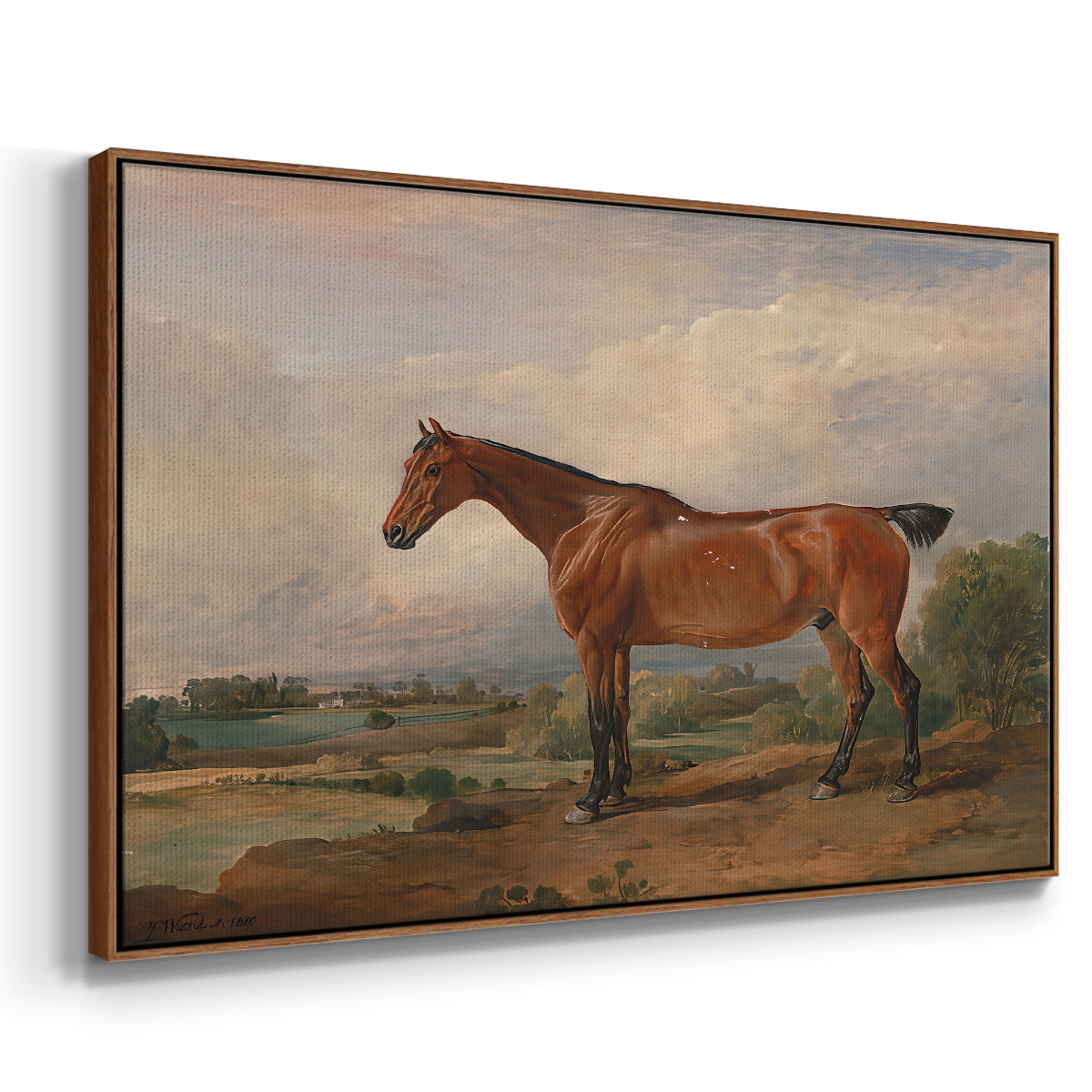 A Hunter in a Landscape, c. 1810 - Floater Framed Canvas Print