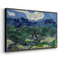 Olive Trees with the Alpilles in the Background, 1889 - Floater Framed Canvas Print