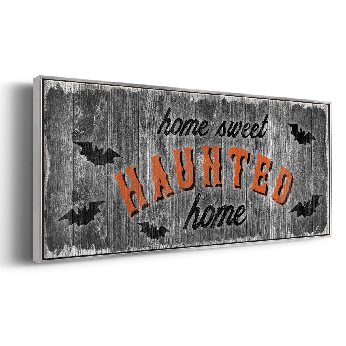 Home Sweet Haunted - Floater Framed Canvas Print