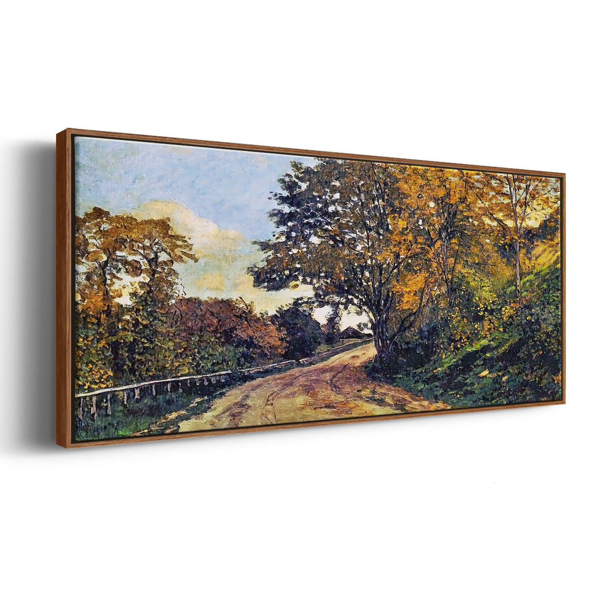 The Road to the Farm of Saint - Floater Framed Canvas Print