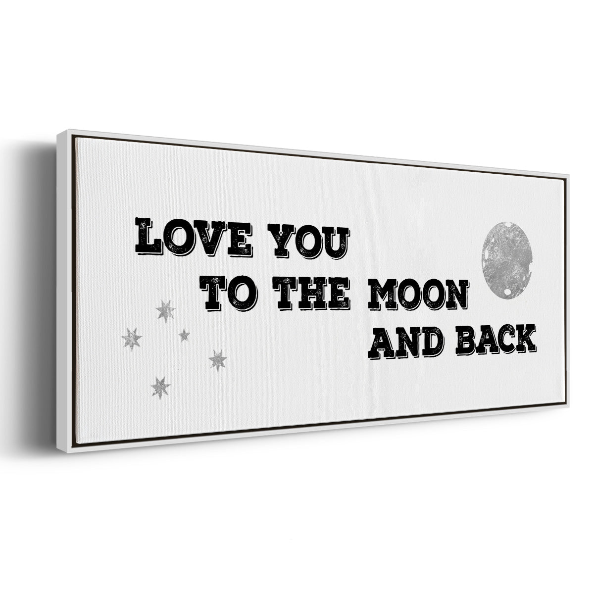To the Moon and Back - Floater Framed Canvas Print