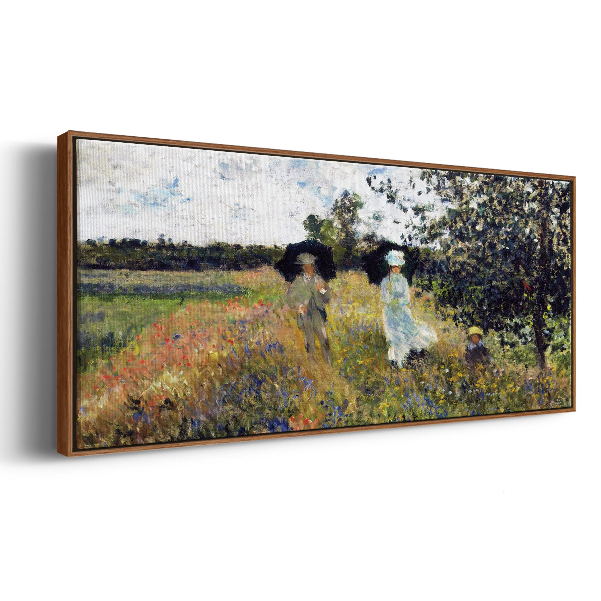 The Promenade Near Argenteuil, 1875 - Floater Framed Canvas Print