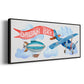 Dream Big Airplane - Floater Framed Canvas Print