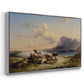 Shepherds and Cattle on Lake Attersee, 1852 - Floater Framed Canvas Print