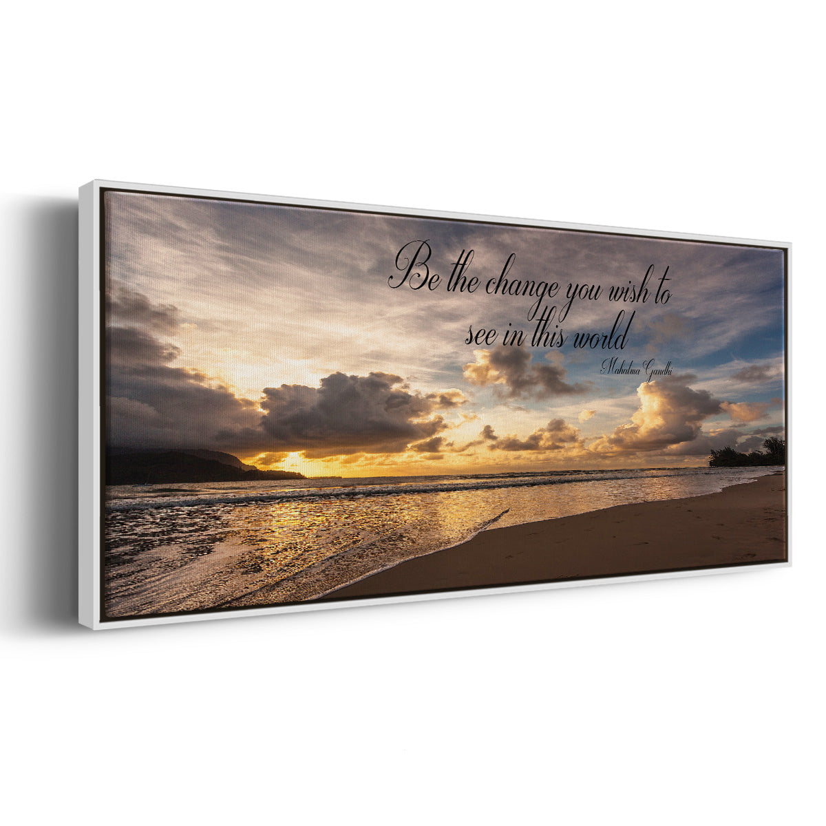 Be The Change - Floater Framed Canvas Print