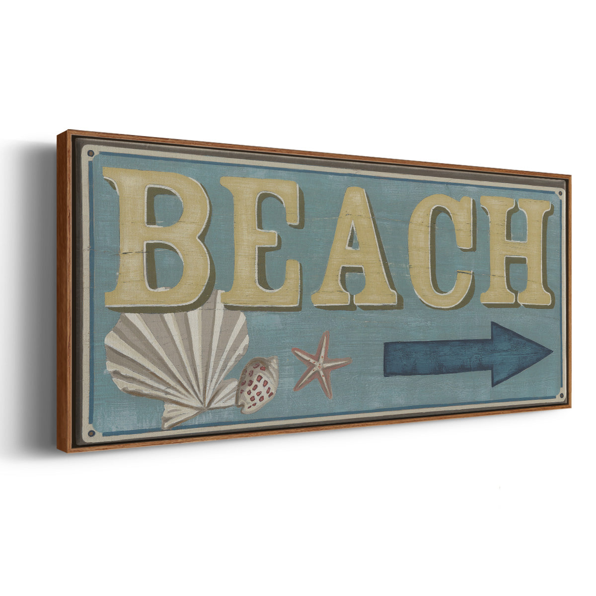 Shoreline Signs III - Floater Framed Canvas Print