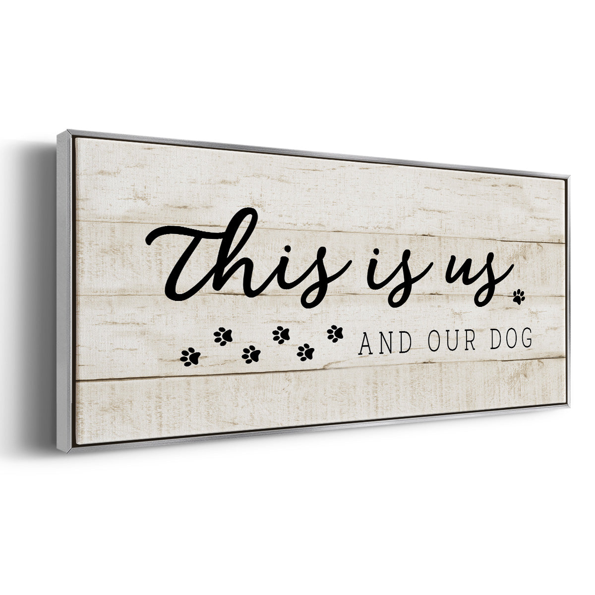 This is Us and the Dog - Floater Framed Canvas Print