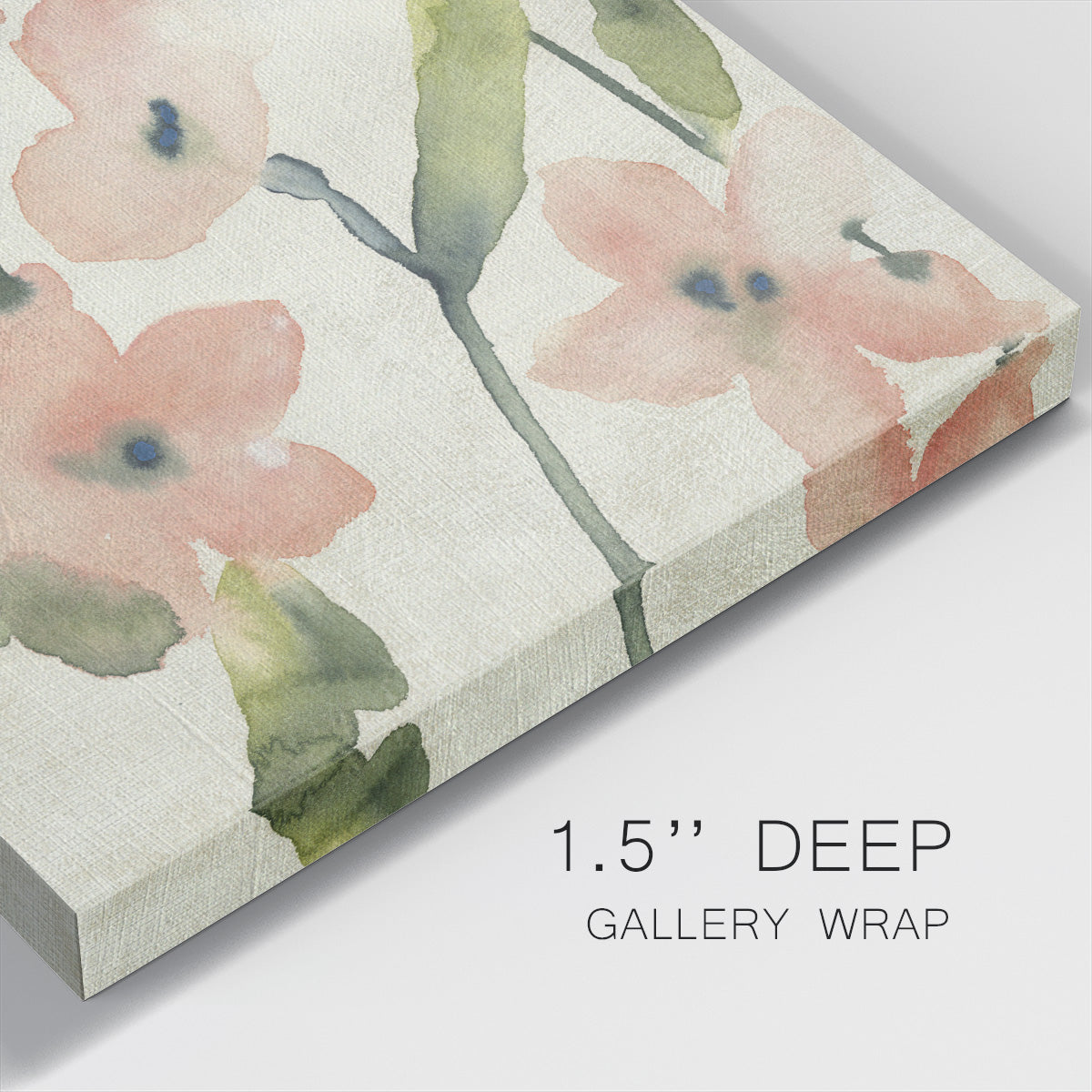 Blush Pink Blooms I-Premium Gallery Wrapped Canvas - Ready to Hang