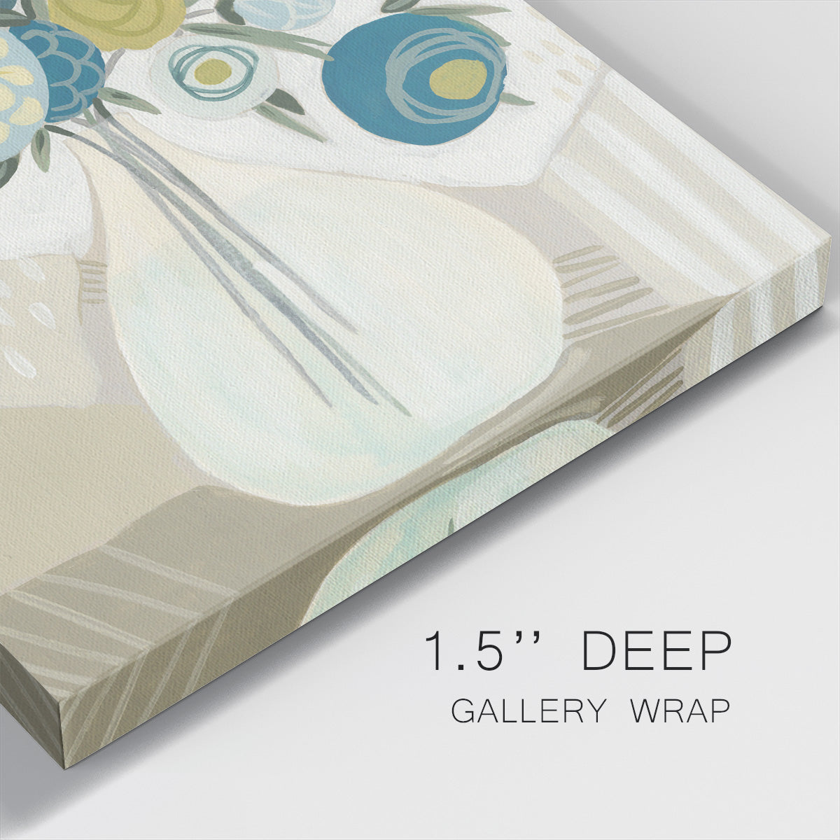 Blue Bohemian Bouquet I-Premium Gallery Wrapped Canvas - Ready to Hang