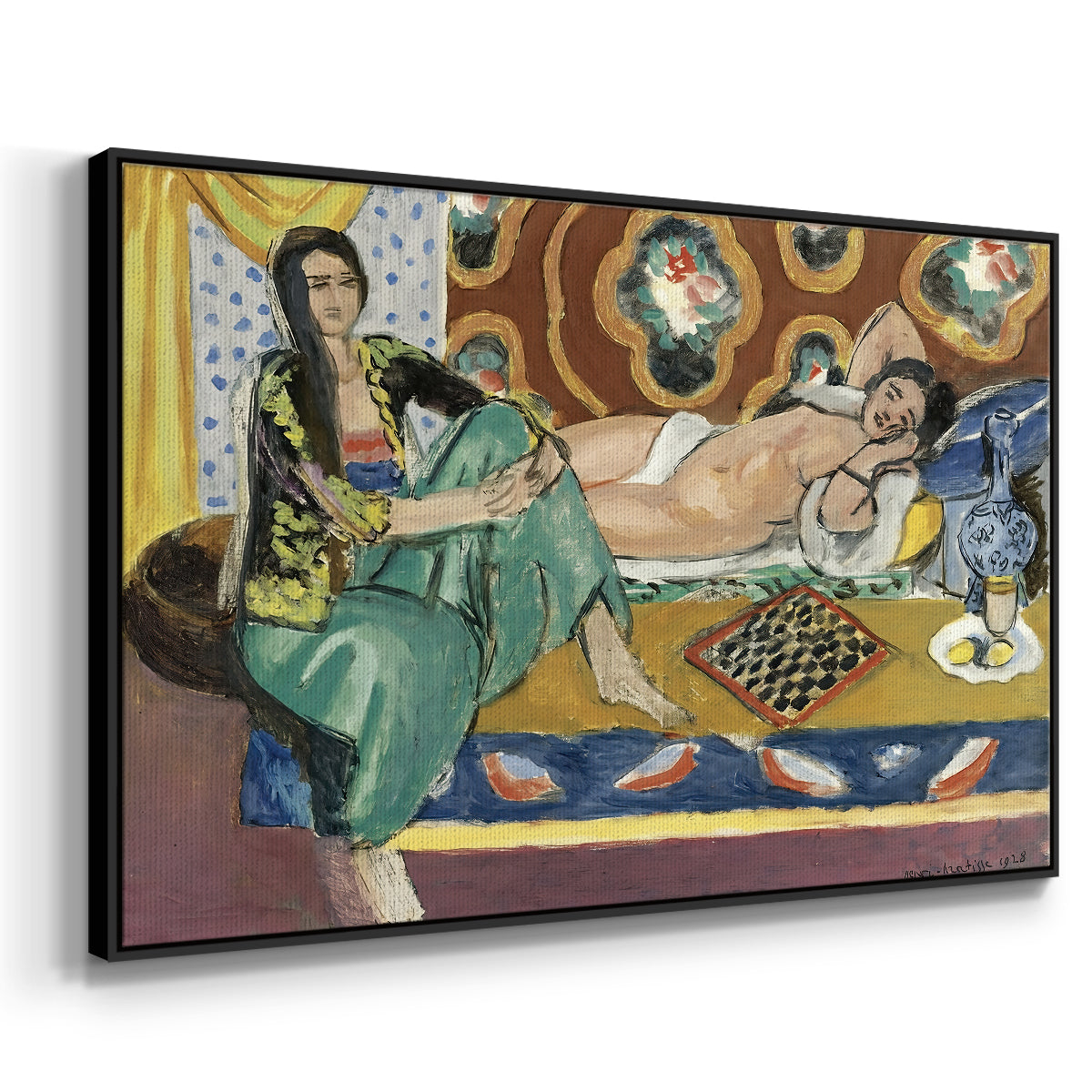Odalisques Playing Checkers (Odalisques jouant aux dames), 1928 - Floater Framed Canvas Print