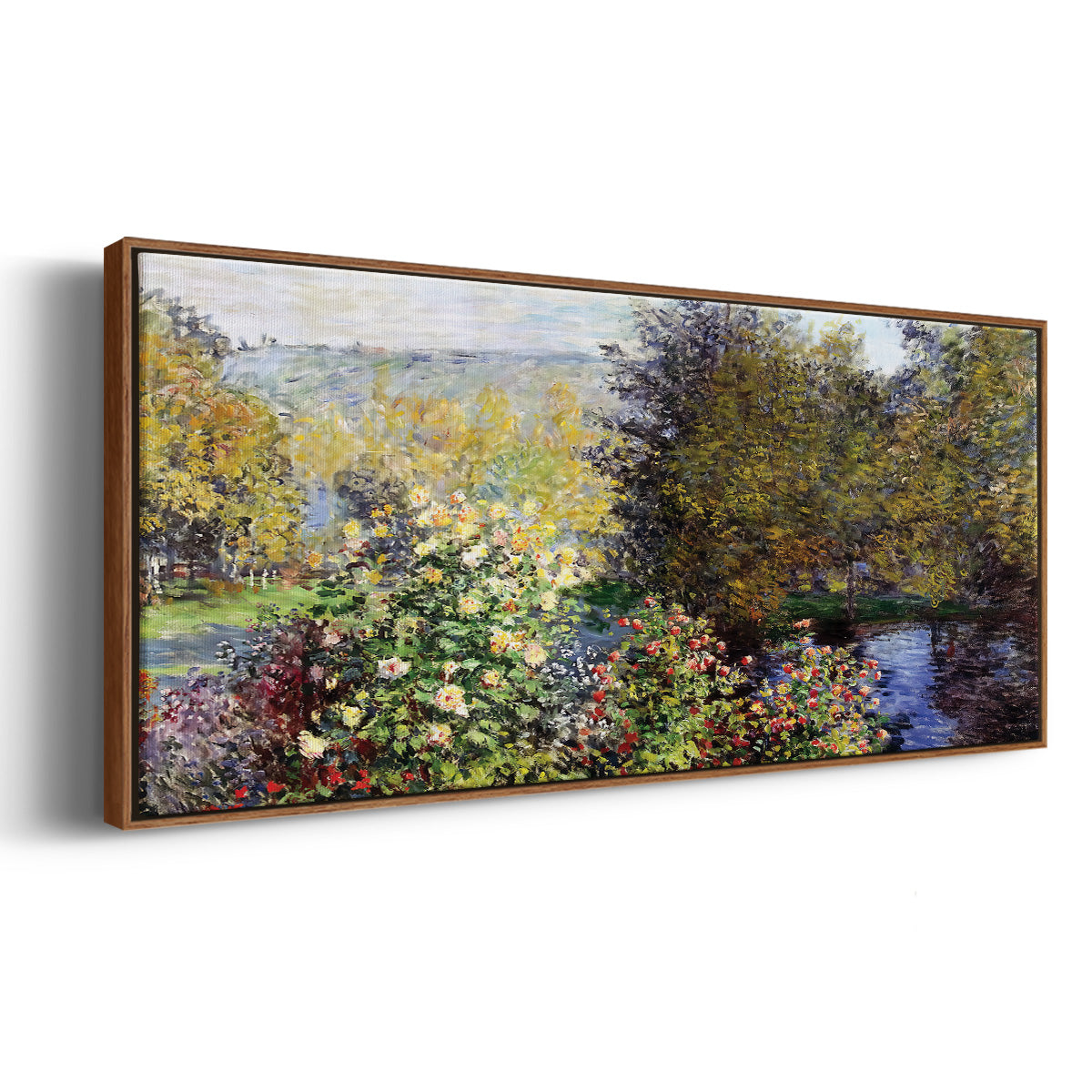 The Corner of the Garden at Montgeron, 1876 - Floater Framed Canvas Print