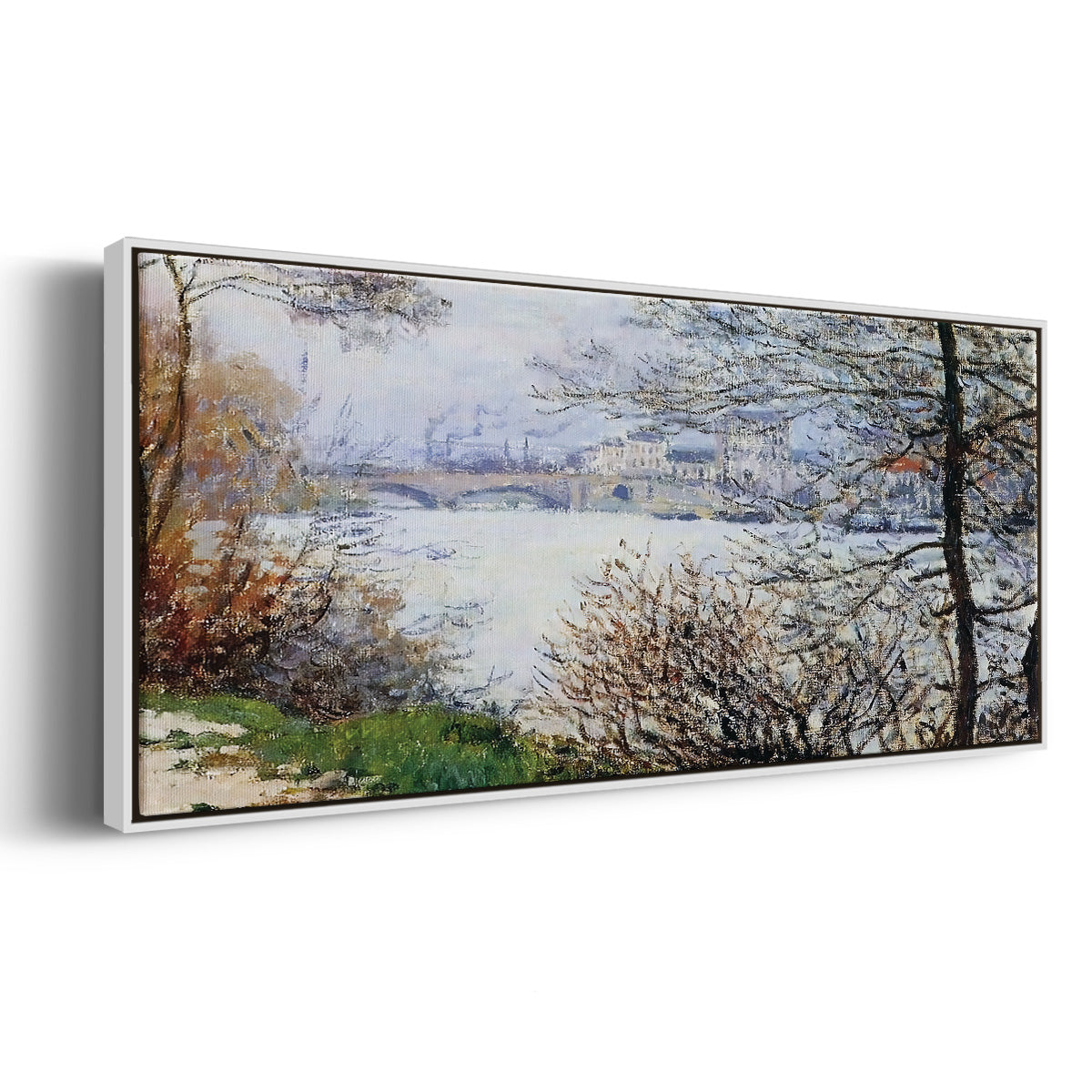 The Banks of the Seine, Ile de la Grande - Floater Framed Canvas Print
