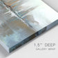 Close-up view of wrapped canvas corner featuring glowing abstract city lights.