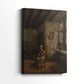 Side view of a canvas art print of a calm composition with subtle movement and warm tones, showing gallery-wrapped depth.