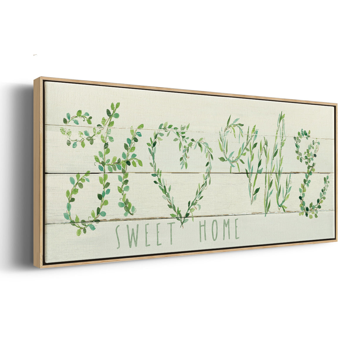 Shiplap Vines Home - Floater Framed Canvas Print