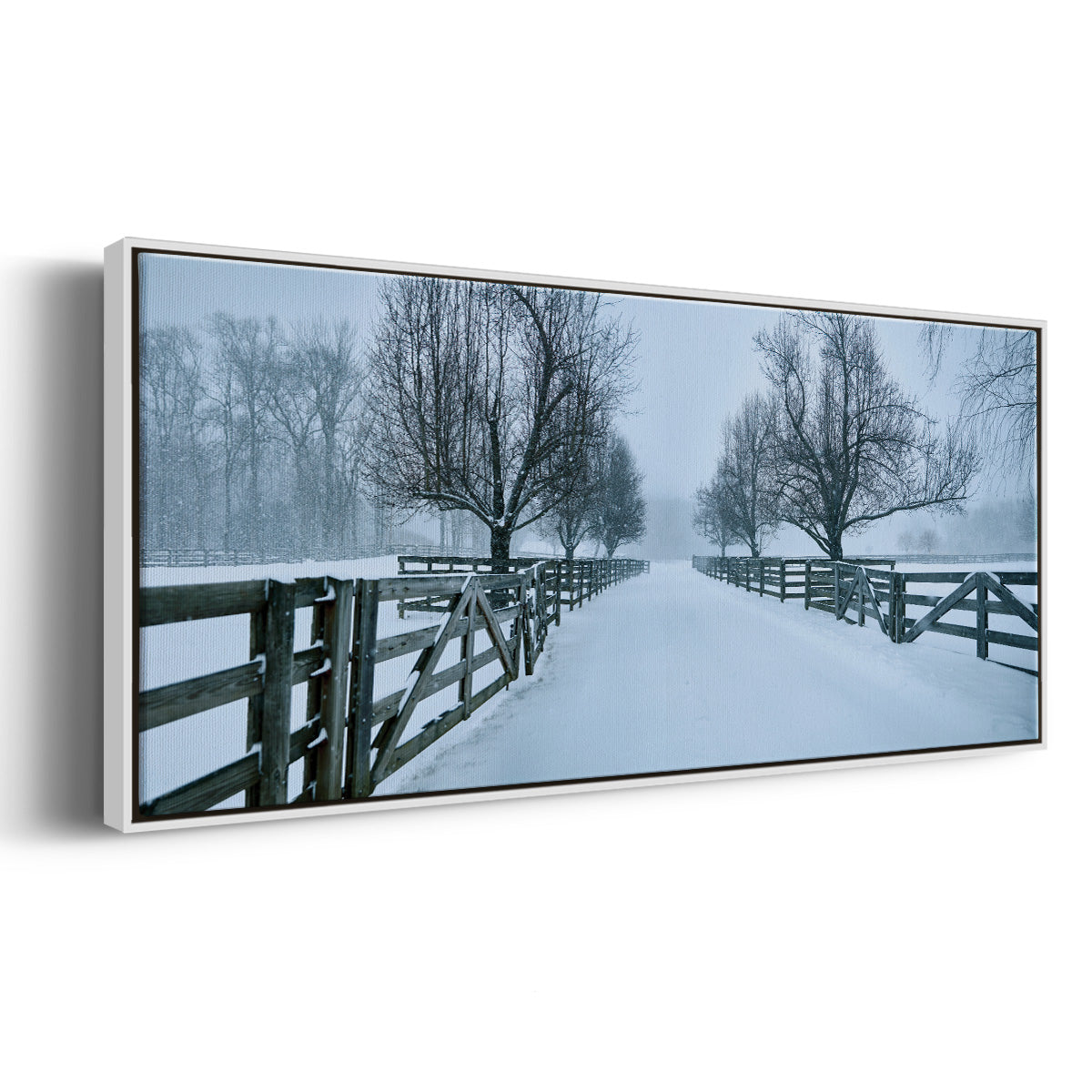 Snowy Road II - Floater Framed Canvas Print