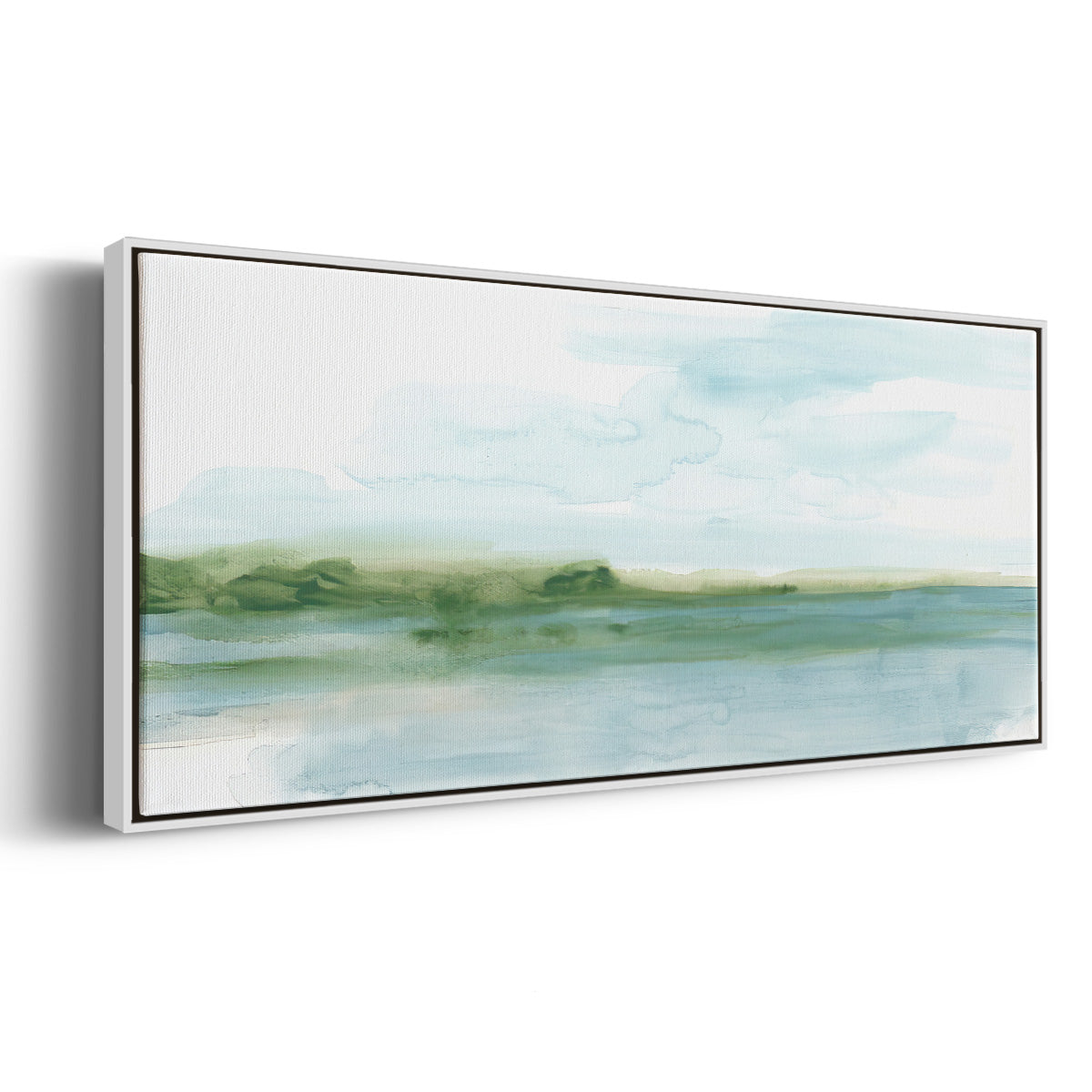 Green Ribbon Coast II - Floater Framed Canvas Print
