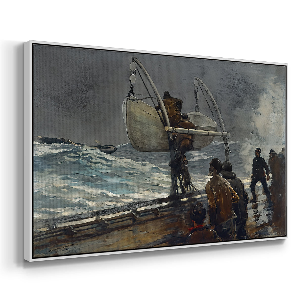 The Signal of Distress, c. 1896 - Floater Framed Canvas Print