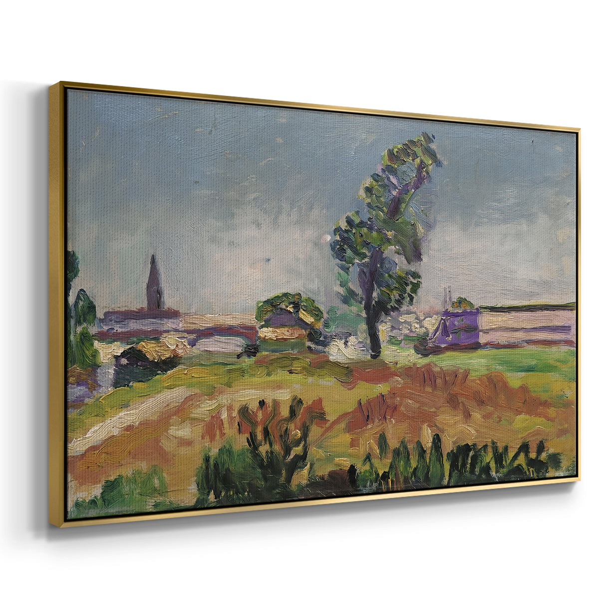 Landscape Around Toulouse, The Bridge of the Young Ladies, 1898 - Floater Framed Canvas Print